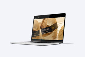 Webseite von Backhaus Mahl mit Landbrot und dem Slogan „Unser Bestes“ auf einem Laptop